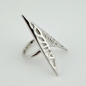 Eddie Borgo Fractured Heart Ring Women's Size 7 Silver Plated Statement Ring
